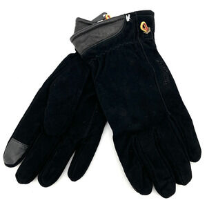 Timberland Men's Black Suede Touch Screen Suede Leather Gloves Large NWOT